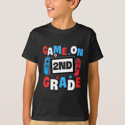 Gaming spel op 2e klas tweede dag school G T-shirt (Voorkant)