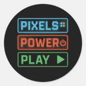 Gaming Stickers – Pixels Power Play Gamer Decals (Voorkant)