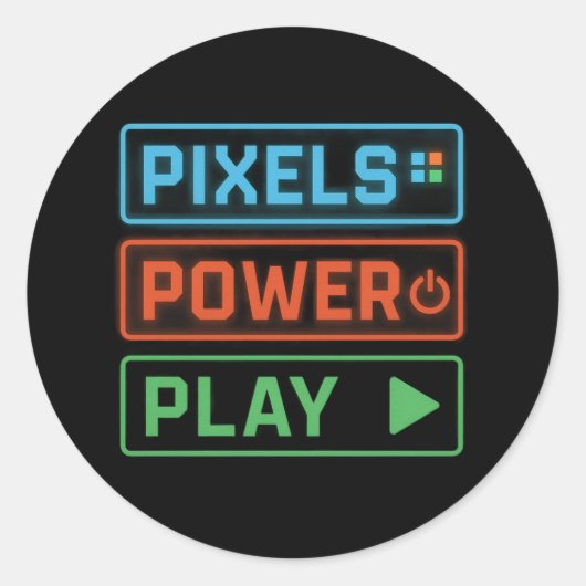 Gaming Stickers – Pixels Power Play Gamer Decals (Voorkant)