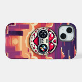 Gaming Sunset iPhone 15 Case (Achterkant horizontaal)