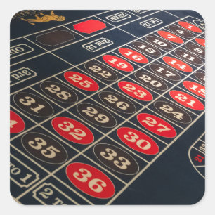 Gaming Table Roulette Las Vegas Vierkante Sticker