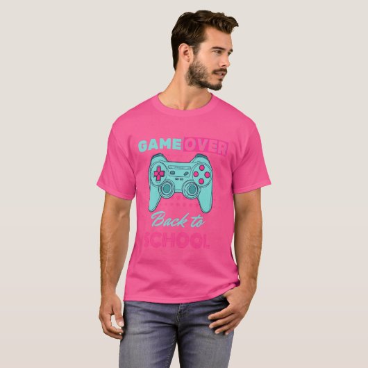 Gaming Terug naar School Design Game Controller T-shirt (Voorkant volledig)