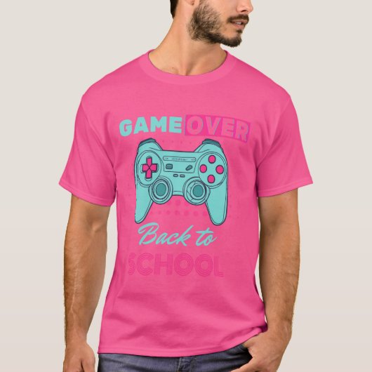 Gaming Terug naar School Design Game Controller T-shirt (Voorkant)