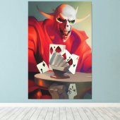 Gaming the Devil Ken Gage Fantasy Canvas Afdruk (Insitu (Houten vloer))