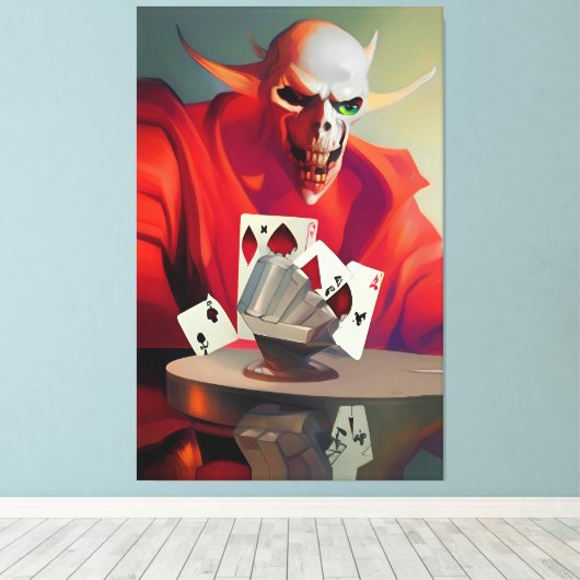 Gaming the Devil Ken Gage Fantasy Canvas Afdruk (Insitu (Houten vloer))