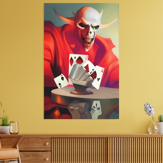 Gaming the Devil Ken Gage Fantasy Canvas Afdruk (Insitu (Woonkamer))