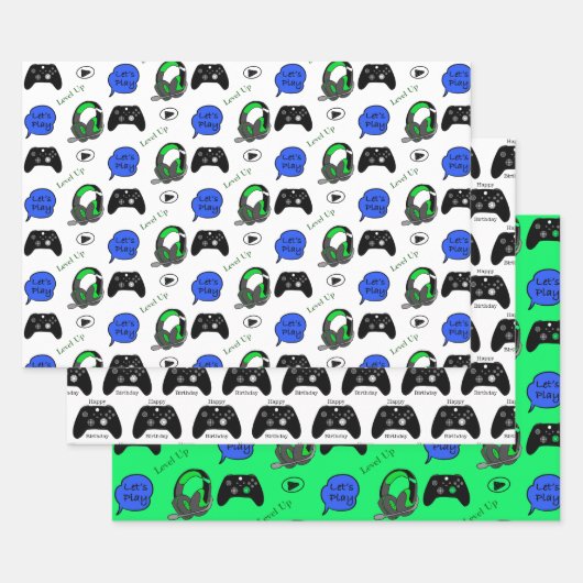 Gaming Thema Birthday Inpakpapier Vel (Set)