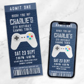 Gaming Truck Ticket Verjaardagsfeest Kaart