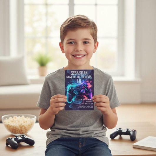 Gaming up leuke verjaardag kaart