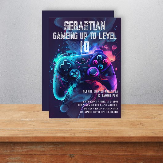 Gaming up leuke verjaardag kaart