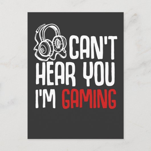 Gaming verslavende gamers Kind headset Funny Gamin Briefkaart (Voorkant)