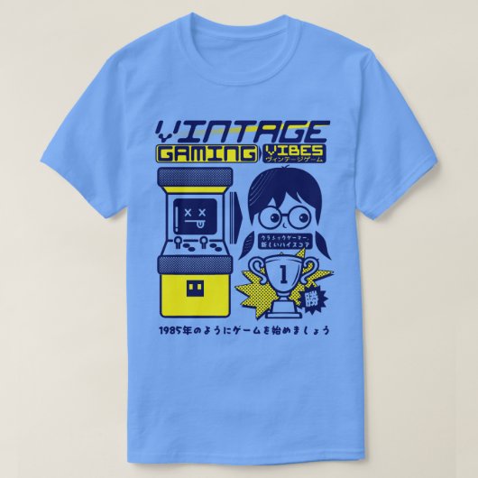  gaming vibes retro arcade gamer t-shirt (Design voorkant)