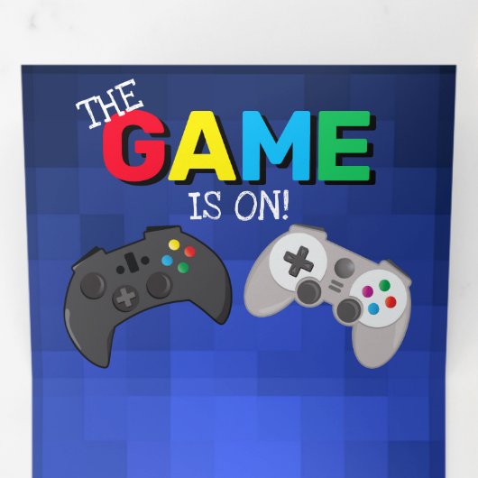 Gaming! | Video Game Birthday Drieluik Uitnodiging (Binnenzijde eerst)