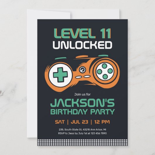 Gaming Video Games Level Unlocked Gamer Birthday Kaart (Voorkant)