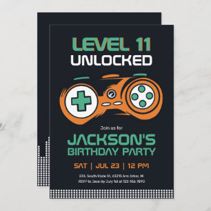 Gaming Video Games Level Unlocked Gamer Birthday Kaart
