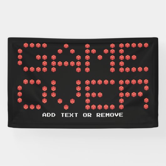 Gaming videogame over belettering Gamer D20 Dice Spandoek (Horizontaal)