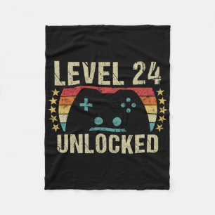 Gaming Vintage 24e verjaardagscadeau 24 jaar oud j Fleece Deken