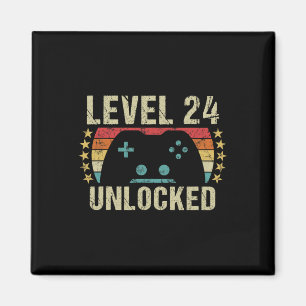 Gaming Vintage 24e verjaardagscadeau 24 jaar oud j Magneet