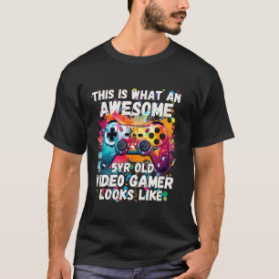 Gaming Vintage 5e Verjaardag 5 Vijf jaar oude Boy T-shirt