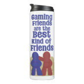 Gaming vrienden zijn het beste leuke meeple ontwer thermosbeker (Geroteerd rechts)
