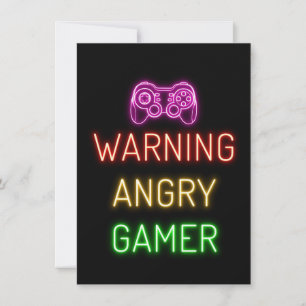 Gaming Waarschuwing Boze Gamer Kaart