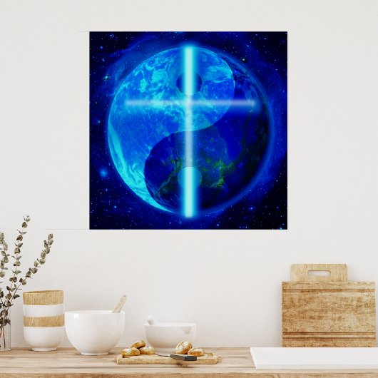 Gaming Ying Yang Earth Cross Poster (Keuken)