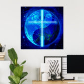 Gaming Ying Yang Earth Cross Poster (Thuiskantoor)