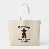 Gaming zet spreuk op me Spooky seizoen grappig Grote Tote Bag (Achterkant)