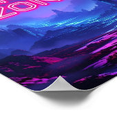 Gaming Zone Levendige neonkleuren Poster (Hoek)