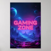 Gaming Zone Levendige neonkleuren Poster (Voorkant)