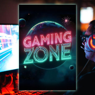 Gaming Zone Moderne Ruimte Planeten Poster