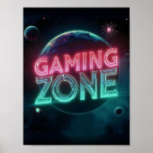 Gaming Zone Moderne Ruimte Planeten Poster (Voorkant)