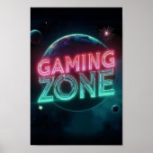 Gaming Zone Moderne Ruimteplaneten Poster (Voorkant)