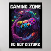Gaming zone niet storen Cool Gamer Dragon Art Poster (Voorkant)