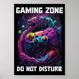 Gaming zone niet storen Cool Gamer Dragon Art Poster
