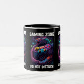Gaming zone niet storen Cool Gamer Dragon Art Tweekleurige Koffiemok (Center)