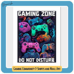 Gaming zone Niet storen Cool Gamer Gift Idee Foto Afdruk