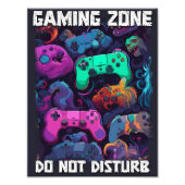 Gaming zone Niet storen Cool Gamer Gift Idee Foto Afdruk (Voorkant)