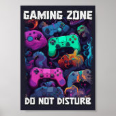 Gaming zone Niet storen Cool Gamer Gift Idee Poster (Voorkant)