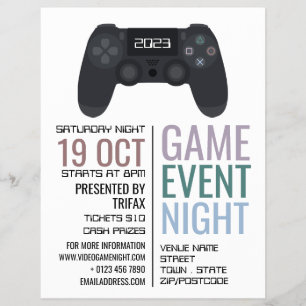 Gamingcontroller, Video Gamer Event Adverteren Flyer