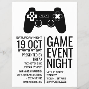 Gamingcontroller, Video Gamer Event Adverteren Flyer