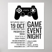 Gamingcontroller, Video Gamer Event Adverteren Poster (Voorkant)