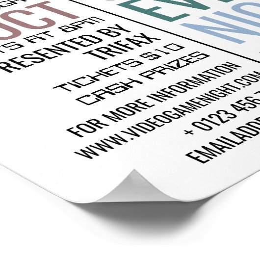 Gamingcontroller, Video Gamer Event Adverteren Poster (Hoek)