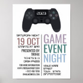 Gamingcontroller, Video Gamer Event Adverteren Poster (Voorkant)