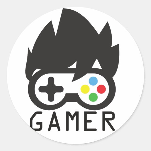 Gaminggamers ontwerpen ronde sticker (Voorkant)
