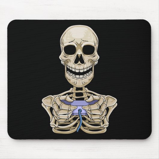 Gaminghalloween Skeleton Gamercontroller Muismat (Voorkant)