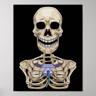 Gaminghalloween Skeleton Gamercontroller Poster