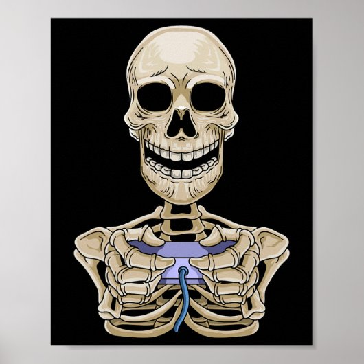 Gaminghalloween Skeleton Gamercontroller Poster (Voorkant)