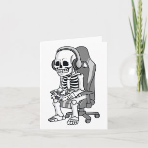 Gaminghalloween Skeleton Scary Gamer Boys Kinder Kaart