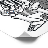 Gaminghalloween Skeleton Scary Gamer Boys Kinder Poster (Hoek)